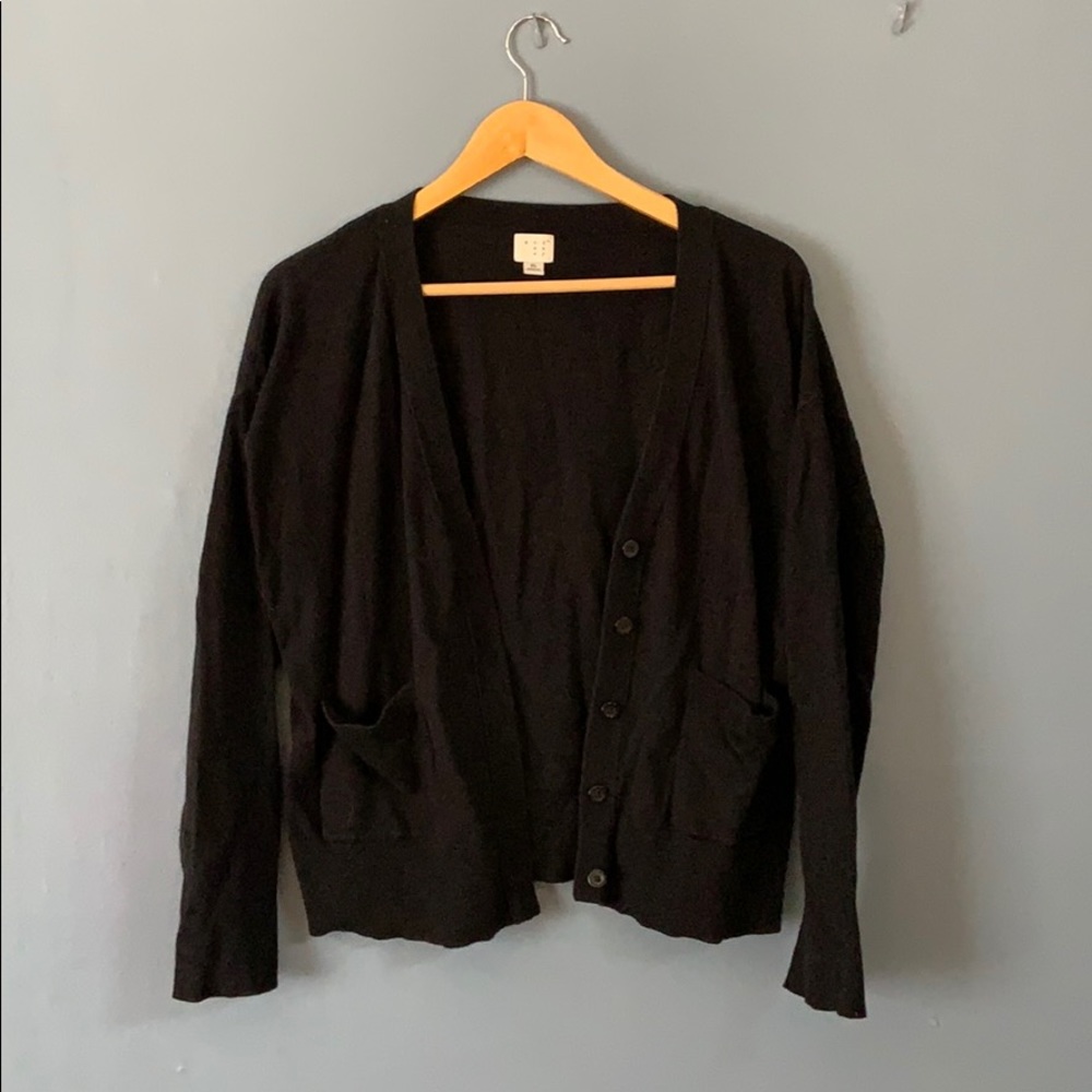 A New Day Black Button- Up Cardigan